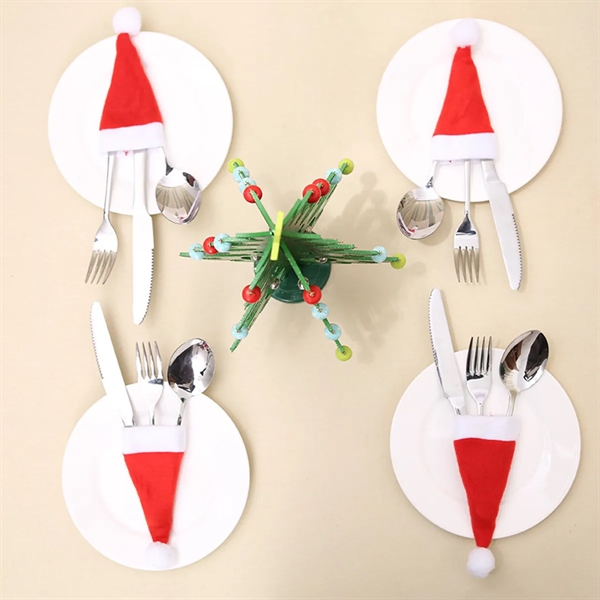 Christmas Santa Hats Silverware Holders - Christmas Santa Hats Silverware Holders - Image 1 of 2