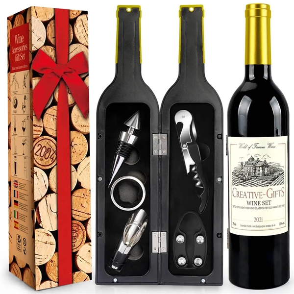Wine Bottle Accessories Gift Set Opener Kit - Wine Bottle Accessories Gift Set Opener Kit - Image 2 of 8