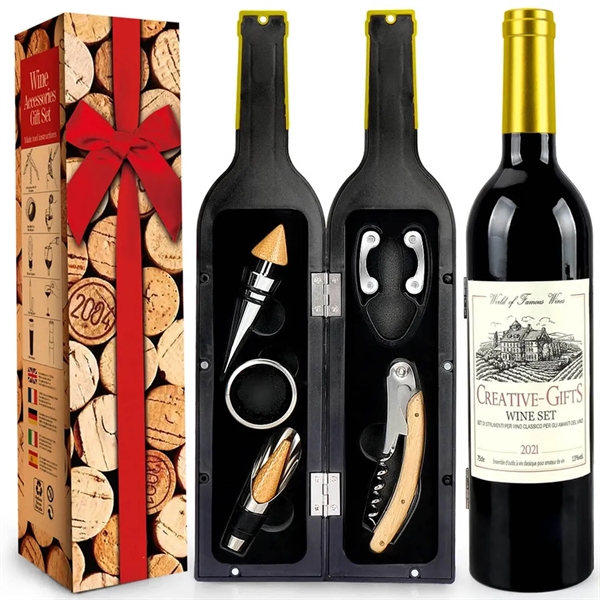 Wine Bottle Accessories Gift Set Opener Kit - Wine Bottle Accessories Gift Set Opener Kit - Image 3 of 8