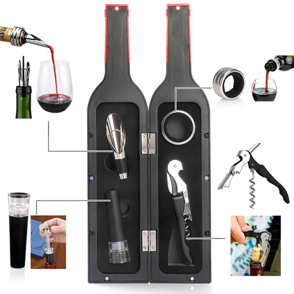 Wine Bottle Accessories Gift Set Opener Kit - Wine Bottle Accessories Gift Set Opener Kit - Image 8 of 8