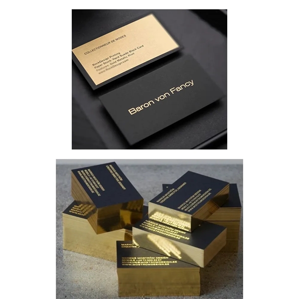 Cardboard Business Card With Golden Edge - Cardboard Business Card With Golden Edge - Image 1 of 2