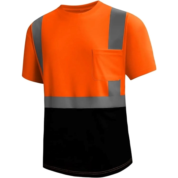 Hi Visibility Class 2 Reflective Tape Safety Pocket T-Shirt - Hi Visibility Class 2 Reflective Tape Safety Pocket T-Shirt - Image 1 of 4