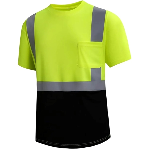 Hi Visibility Class 2 Reflective Tape Safety Pocket T-Shirt - Hi Visibility Class 2 Reflective Tape Safety Pocket T-Shirt - Image 3 of 4