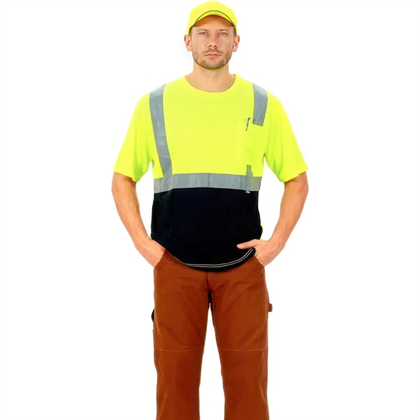 Hi Visibility Class 2 Reflective Tape Safety Pocket T-Shirt - Hi Visibility Class 2 Reflective Tape Safety Pocket T-Shirt - Image 4 of 4