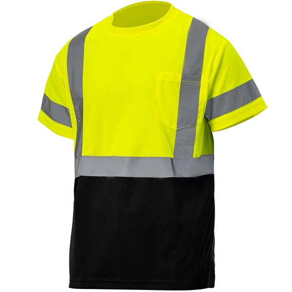 Class 3 Hi Viz Color Block Reflective Safety Pocket T-Shirt - Class 3 Hi Viz Color Block Reflective Safety Pocket T-Shirt - Image 3 of 5