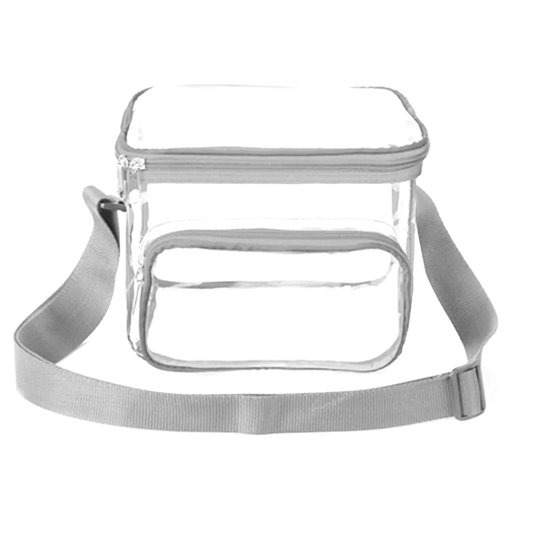 Large Stadium Clear PVC Lunch Bag w/ Front Zipper Pocket - Large Stadium Clear PVC Lunch Bag w/ Front Zipper Pocket - Image 9 of 11
