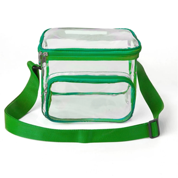 Large Stadium Clear PVC Lunch Bag w/ Front Zipper Pocket - Large Stadium Clear PVC Lunch Bag w/ Front Zipper Pocket - Image 10 of 11