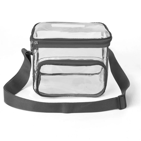 Large Stadium Clear PVC Lunch Bag w/ Front Zipper Pocket - Large Stadium Clear PVC Lunch Bag w/ Front Zipper Pocket - Image 11 of 11