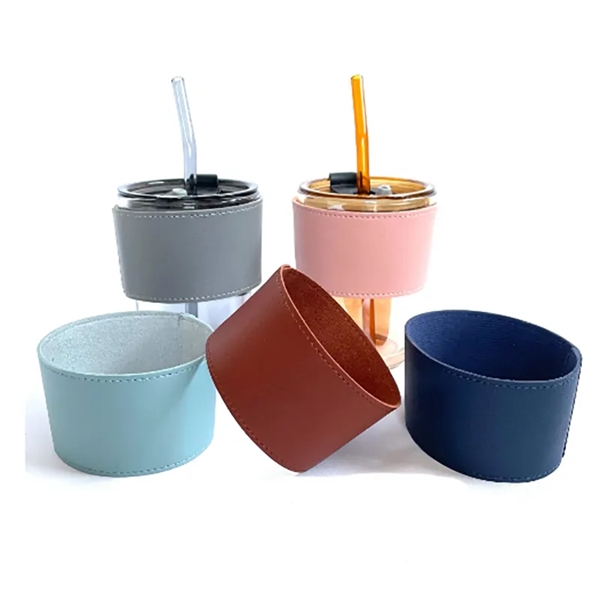 PU Leather Coffee Cup Sleeve - PU Leather Coffee Cup Sleeve - Image 1 of 3