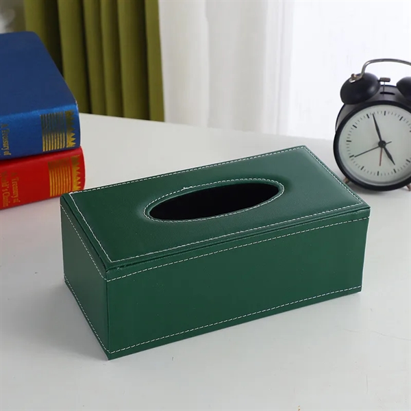 Leather Square Tissue Box - Leather Square Tissue Box - Image 4 of 6
