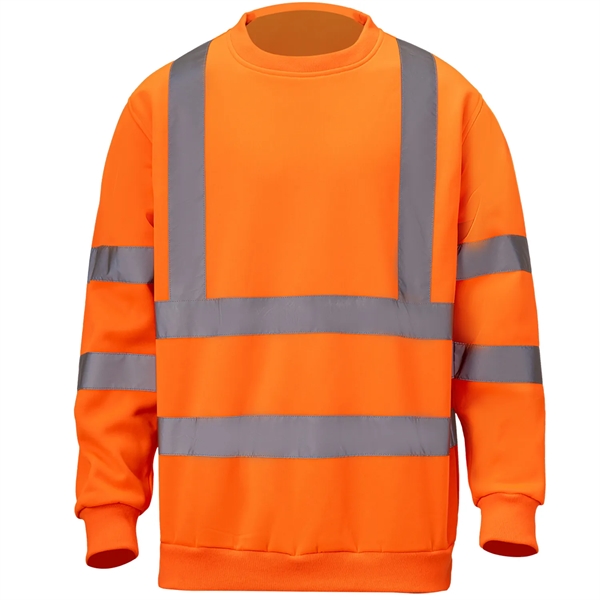 Class 3 Hi Vis 2" Reflective Tape Safety Sweatshirt - Class 3 Hi Vis 2" Reflective Tape Safety Sweatshirt - Image 2 of 8
