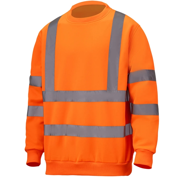 Class 3 Hi Vis 2" Reflective Tape Safety Sweatshirt - Class 3 Hi Vis 2" Reflective Tape Safety Sweatshirt - Image 3 of 8