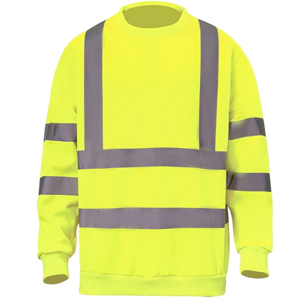 Class 3 Hi Vis 2" Reflective Tape Safety Sweatshirt - Class 3 Hi Vis 2" Reflective Tape Safety Sweatshirt - Image 5 of 8