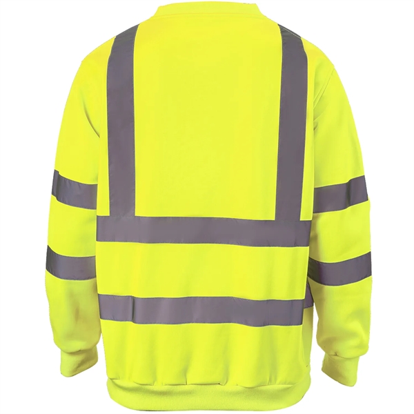 Class 3 Hi Vis 2" Reflective Tape Safety Sweatshirt - Class 3 Hi Vis 2" Reflective Tape Safety Sweatshirt - Image 7 of 8