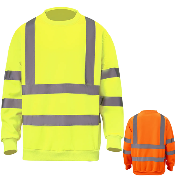 Class 3 Hi Vis 2" Reflective Tape Safety Sweatshirt - Class 3 Hi Vis 2" Reflective Tape Safety Sweatshirt - Image 0 of 8