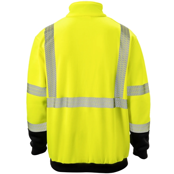 Segmented Tape Color Block Hi Vis Class 3 Safety 1/4 Zipper - Segmented Tape Color Block Hi Vis Class 3 Safety 1/4 Zipper - Image 5 of 7