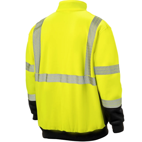 Segmented Tape Color Block Hi Vis Class 3 Safety 1/4 Zipper - Segmented Tape Color Block Hi Vis Class 3 Safety 1/4 Zipper - Image 6 of 7