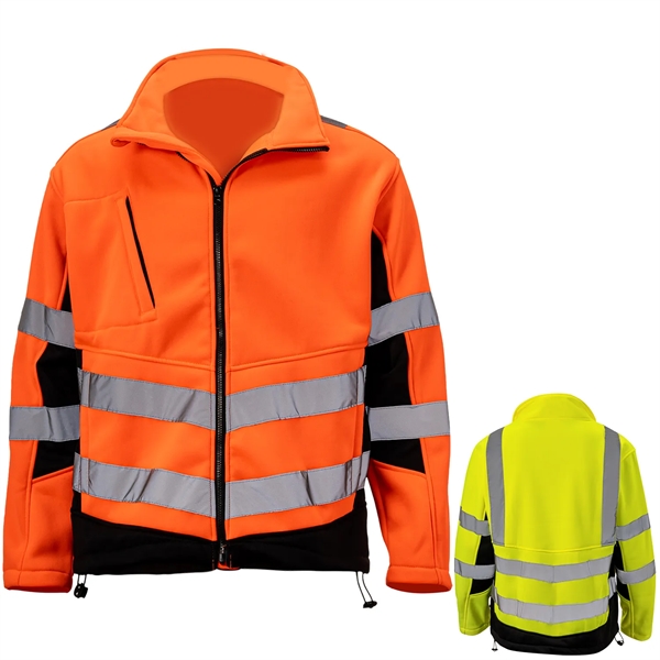 Premium Hi Vis Reflective Tape Safety Full Zip Jacket - Premium Hi Vis Reflective Tape Safety Full Zip Jacket - Image 0 of 6
