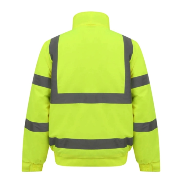 Hi Viz Class 3 Waterproof Reflective Safety Bomber Jacket - Hi Viz Class 3 Waterproof Reflective Safety Bomber Jacket - Image 3 of 3