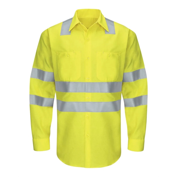 Red Kap Enhanced & Hi-Visibility Long Sleeve Work Shirt - Red Kap Enhanced & Hi-Visibility Long Sleeve Work Shirt - Image 7 of 10