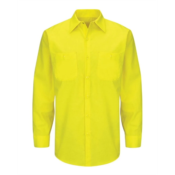 Red Kap Enhanced & Hi-Visibility Long Sleeve Work Shirt - Red Kap Enhanced & Hi-Visibility Long Sleeve Work Shirt - Image 1 of 10