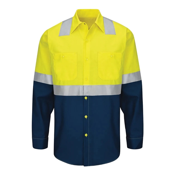 Red Kap Enhanced & Hi-Visibility Long Sleeve Work Shirt - Red Kap Enhanced & Hi-Visibility Long Sleeve Work Shirt - Image 5 of 10