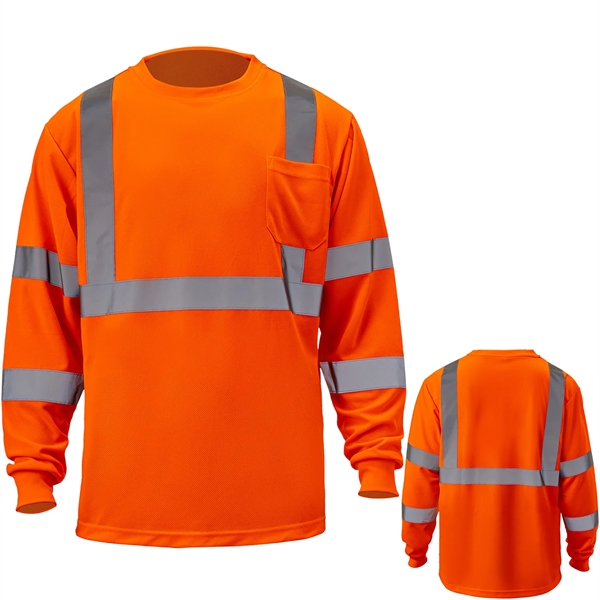 Hi Viz Class 3 170gsm Cotton Knitted Safety Pocket T-Shirt - Hi Viz Class 3 170gsm Cotton Knitted Safety Pocket T-Shirt - Image 0 of 7