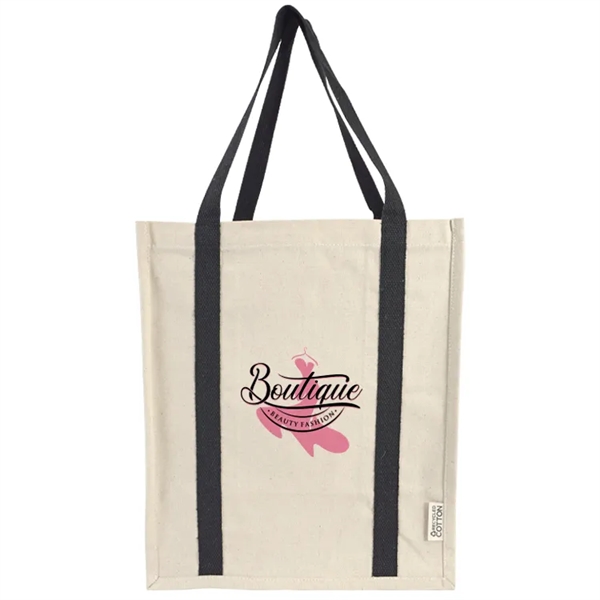 Denver Recycled 10oz Cotton Two Tone Shopper Tote Bag - Denver Recycled 10oz Cotton Two Tone Shopper Tote Bag - Image 4 of 8
