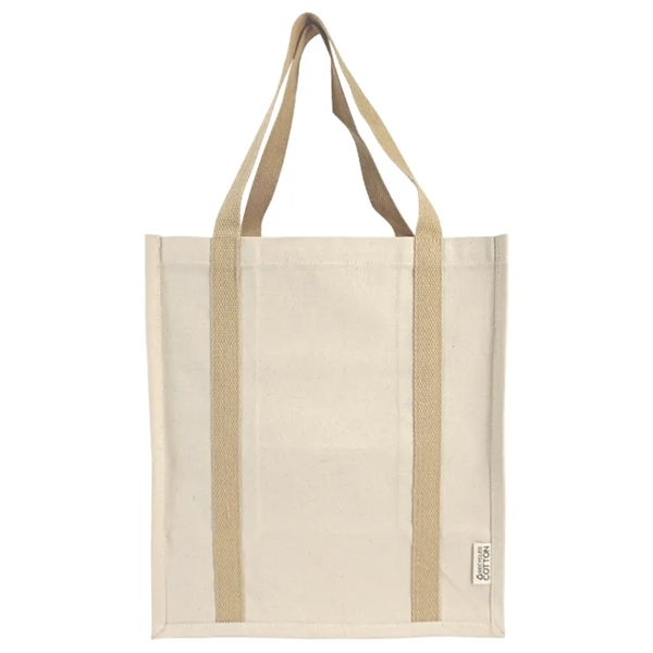 Denver Recycled 10oz Cotton Two Tone Shopper Tote Bag - Denver Recycled 10oz Cotton Two Tone Shopper Tote Bag - Image 3 of 8
