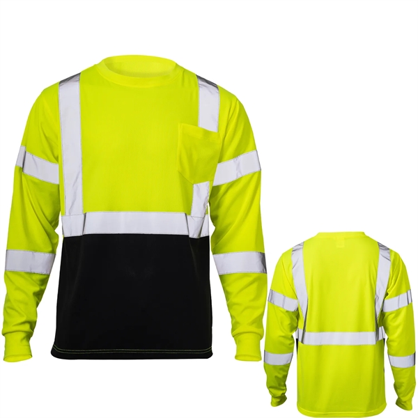 Class 3 Breathable Hi Vis Reflective Safety T-Shirt w Pocket - Class 3 Breathable Hi Vis Reflective Safety T-Shirt w Pocket - Image 0 of 4