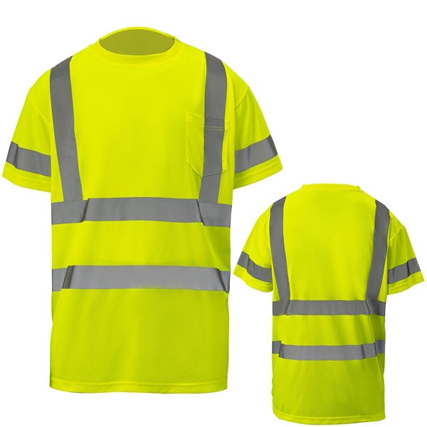 Hi-Viz Class 3 Reflective Tape Safety Workwear Shirt Pocket - Hi-Viz Class 3 Reflective Tape Safety Workwear Shirt Pocket - Image 0 of 6