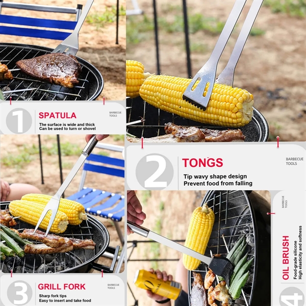 5 pieces Stainless Steel Grill Tools - 5 pieces Stainless Steel Grill Tools - Image 2 of 2