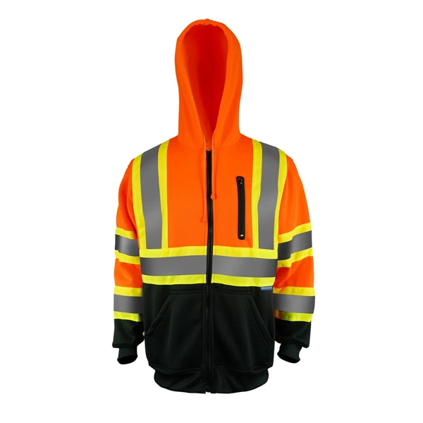 PREMIUM HI VIZ COLOR BLOCK SAFETY QUARTER ZIP WITH POCKET - PREMIUM HI VIZ COLOR BLOCK SAFETY QUARTER ZIP WITH POCKET - Image 2 of 7