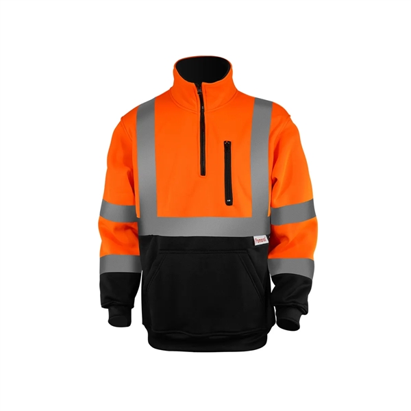 PREMIUM HI VIZ COLOR BLOCK SAFETY QUARTER ZIP WITH POCKET - PREMIUM HI VIZ COLOR BLOCK SAFETY QUARTER ZIP WITH POCKET - Image 4 of 7