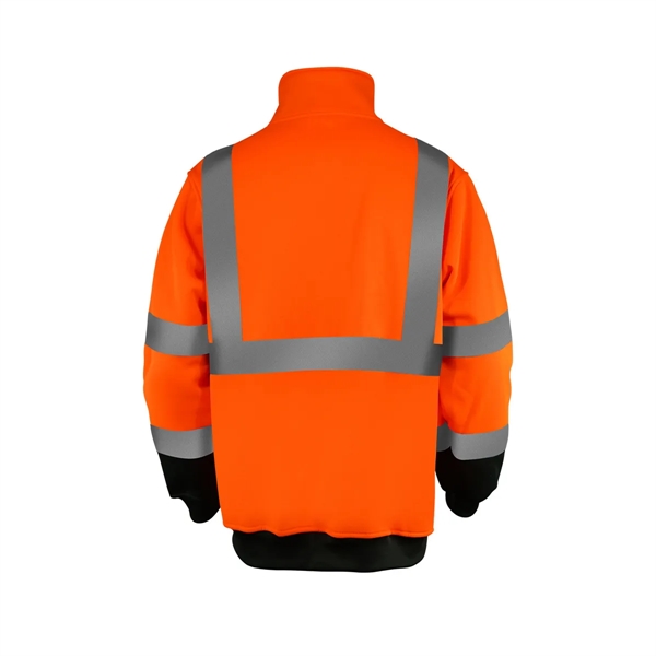 PREMIUM HI VIZ COLOR BLOCK SAFETY QUARTER ZIP WITH POCKET - PREMIUM HI VIZ COLOR BLOCK SAFETY QUARTER ZIP WITH POCKET - Image 5 of 7