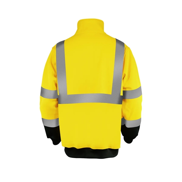 PREMIUM HI VIZ COLOR BLOCK SAFETY QUARTER ZIP WITH POCKET - PREMIUM HI VIZ COLOR BLOCK SAFETY QUARTER ZIP WITH POCKET - Image 6 of 7