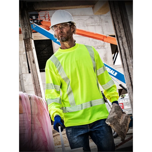 Hi-Viz ANSI Class 3 Cotton Blend LS T-Shirt - Hi-Viz ANSI Class 3 Cotton Blend LS T-Shirt - Image 2 of 2
