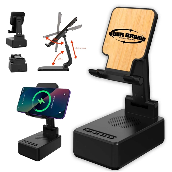 3 In 1 15W  Fast Charging Wireless Charger BT Speakers - 3 In 1 15W  Fast Charging Wireless Charger BT Speakers - Image 0 of 8