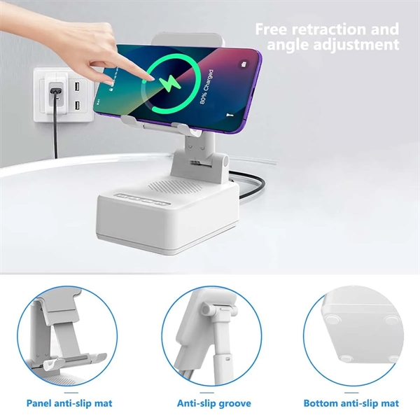 3 In 1 15W  Fast Charging Wireless Charger BT Speakers - 3 In 1 15W  Fast Charging Wireless Charger BT Speakers - Image 2 of 8