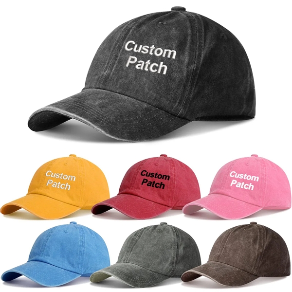 WASHED PIGMENT DYED COTTON TWILL 6 PANEL DAD HAT - WASHED PIGMENT DYED COTTON TWILL 6 PANEL DAD HAT - Image 0 of 4