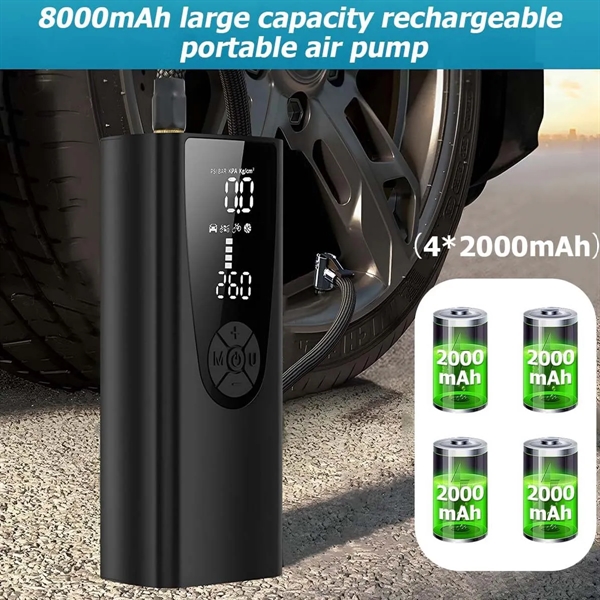 6000mAh Electric Portable Air Pump Tire Inflator Compressor - 6000mAh Electric Portable Air Pump Tire Inflator Compressor - Image 6 of 6