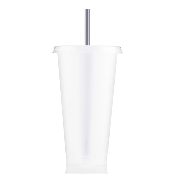 24 oz Single walled clear tumbler lid with straw - 24 oz Single walled clear tumbler lid with straw - Image 2 of 14