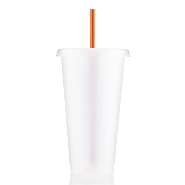 24 oz Single walled clear tumbler lid with straw - 24 oz Single walled clear tumbler lid with straw - Image 4 of 14