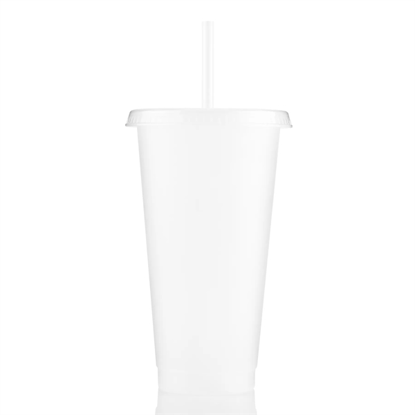 24 oz Single walled clear tumbler lid with straw - 24 oz Single walled clear tumbler lid with straw - Image 5 of 14