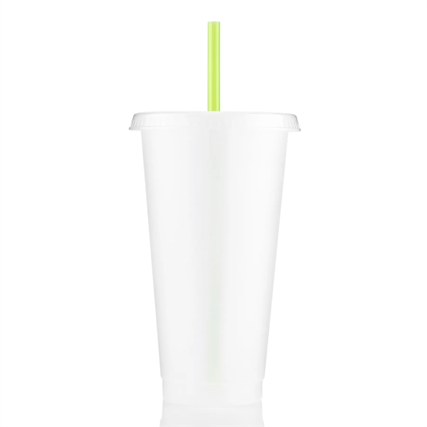 24 oz Single walled clear tumbler lid with straw - 24 oz Single walled clear tumbler lid with straw - Image 7 of 14