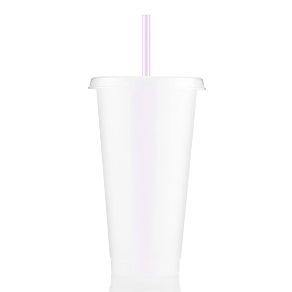 24 oz Single walled clear tumbler lid with straw - 24 oz Single walled clear tumbler lid with straw - Image 10 of 14