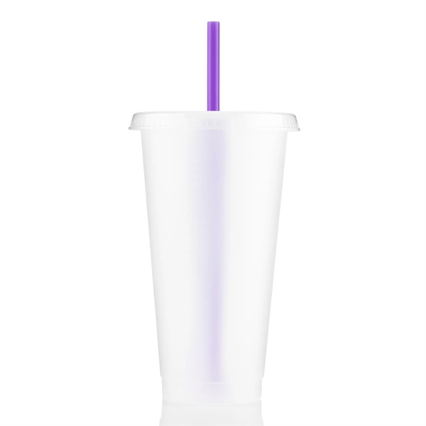 24 oz Single walled clear tumbler lid with straw - 24 oz Single walled clear tumbler lid with straw - Image 11 of 14