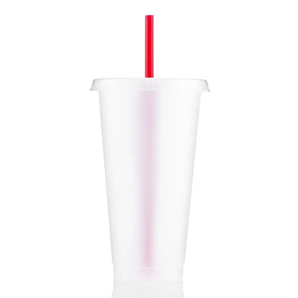 24 oz Single walled clear tumbler lid with straw - 24 oz Single walled clear tumbler lid with straw - Image 12 of 14