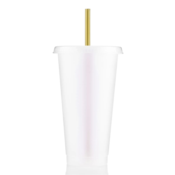 24 oz Single walled clear tumbler lid with straw - 24 oz Single walled clear tumbler lid with straw - Image 13 of 14