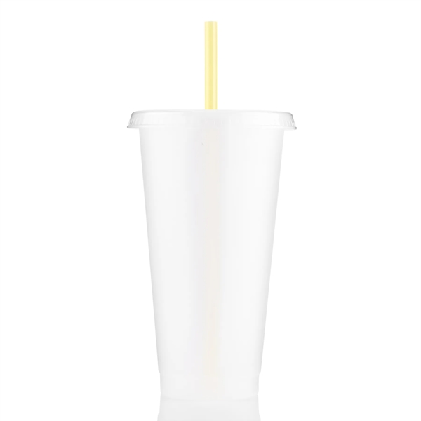 24 oz Single walled clear tumbler lid with straw - 24 oz Single walled clear tumbler lid with straw - Image 14 of 14